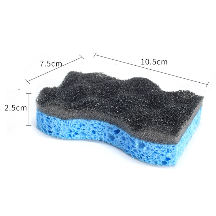 6 PCS Household Cleaning Sponge Kitchen Scouring Pad, Black, Green