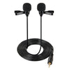 Wired Lavalier Microphone Condenser Double Head Microphone Two People