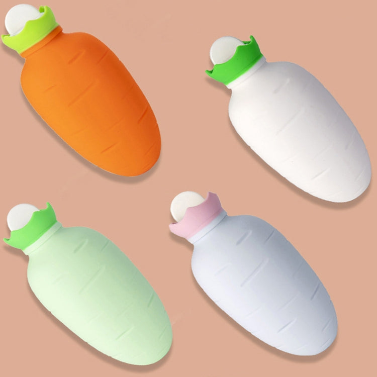 Carrot-Shaped Silicone Water Injection Warm Water Bag Winter Leak-Proof And Explosion-Proof Hand Warmer, Orange, White Pink, White Green, Light Green