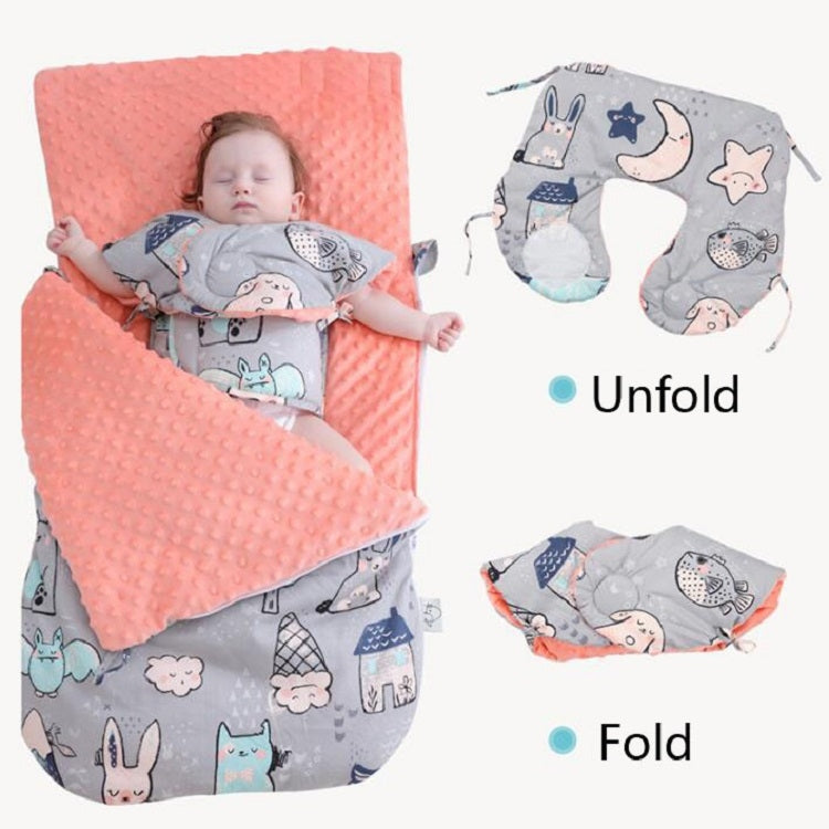 Baby Cotton Anti-Shock Autumn And Winter Thickening Dual-Use Newborn Quilt Baby Peas Blanket Sleeping Bag, Animal World Thick With Shoulder Pad, Magic Elf Thick With Shoulder Pad