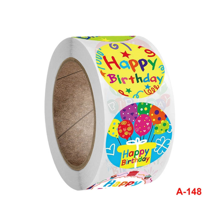 A-148 10 PCS Round Sticker Happy Birthday Label Holiday Gift Sealing Sticker, Size: 2.5cm / 1 inch, A-148 Sticker
