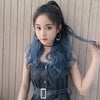 Wig Ponytail Curly Hair Gradient Color Long Hair Realistic Fluffy Clip Chemical Fiber Wig Braid