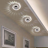 3W Modern Interior Creative Spiral Round Wall Lamp for Club, KTV, Corridor, Aisle, Background Wall Decoration Lamp, Recessed In, Wall Mounted