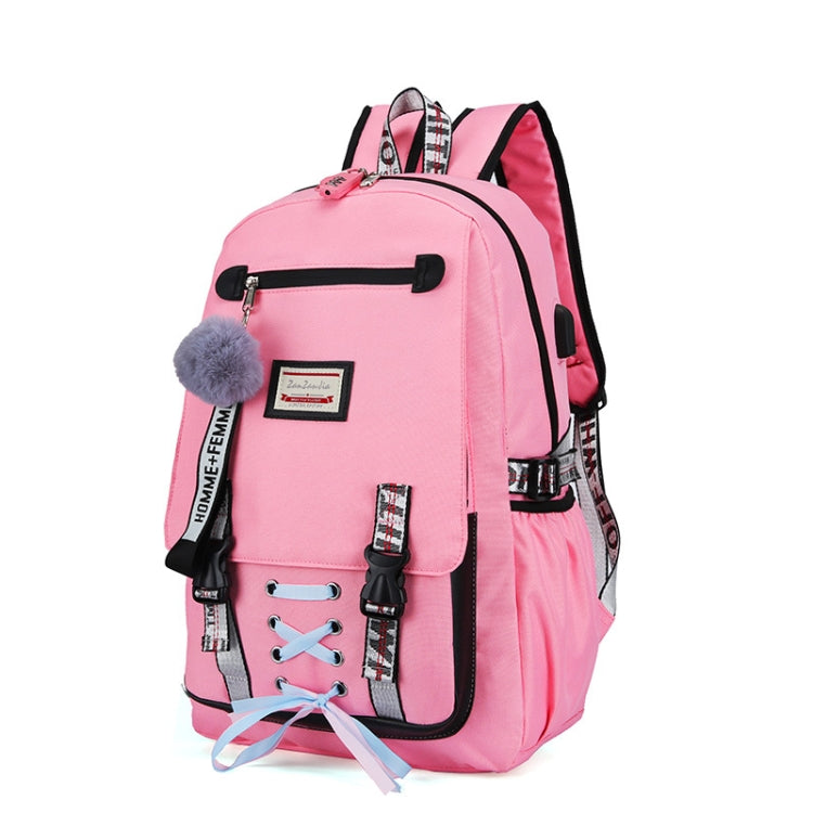 Sports and Leisure USB Charging Anti-Theft Backpack, Girl Pink, Girl Black, Girl Green, Girl Purple, Yellow, Black, Pink, green, Purple