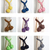 CK12 4 PCS Curtain Buckle Free Installation Cotton Roll Hanging Ball Curtain Strap, Orange, Pink, Green, Glue, Yellow, Purple, Gray, Beige, Navy, Deep Coffee, Light Coffee