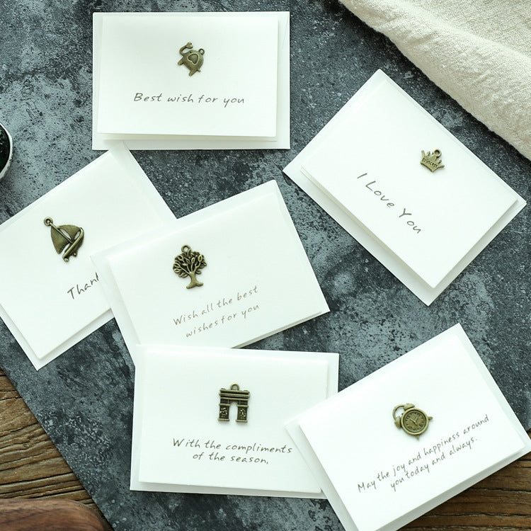 20pcs Retro Blessing Birthday High-End Thank You Message Card Lover Thanksgiving Christmas Day Greeting Card, 1- Sailing, 7-Baby Elephant, 3- Small Tree, 4- Rudder Plate, 5- Four-leaf Clover, 6-Iron Tower, 2-Crown, 8-key, 9-Alarm Clock, 10- Little Ange...