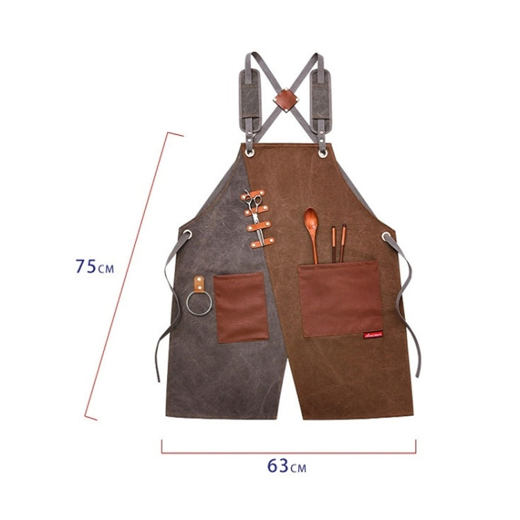 Denim Apron Barber Milk Tea Shop Waiter Overalls, Gray-yellow Shoulder Strap, Blue-white Shoulder Strap, Green-yellow Shoulder Strap, Grey-green Shoulder Strap, Grey-yellow Hook Strap, Blue-white Hook Strap, Green-yellow Hook Strap, Grey-green Hook Strap