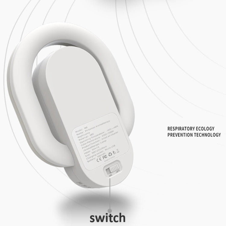 M8 PIR&Light Smart Dual Induction Night Light Negative Ion Air Purification Aromatherapy Night Light Corridor Light Reading Light