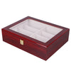 Baked Paint 8-Bit Glasses Case High-End Sunglasses Storage Display Outer Wooden Box, Size: 34.5x26.5x9 cm