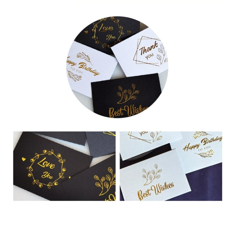 150 PCS Wedding Blessing Card Thank You Message Gift Decoration Card Bronzing Flower Greeting Card, Blessing （White）, Thank You （White）, Love You （White）, Happy Birthday （White）, Blessing （Black）, Thank You （Black）, Love You （Black）��������������������...