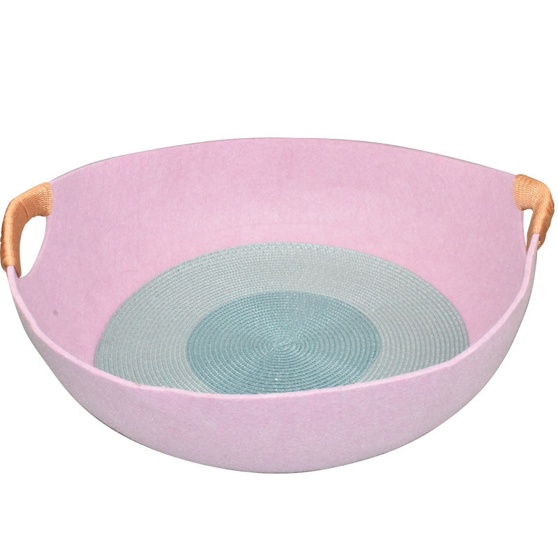 Four Seasons Universal Felt Nest For Pets Cat Bed Pet Supplies(Pink)