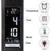 U2 5W 3-Level Dimmable LED Leather Texture Desk Lamp With Temperature/Clock/Calendar Display, Black