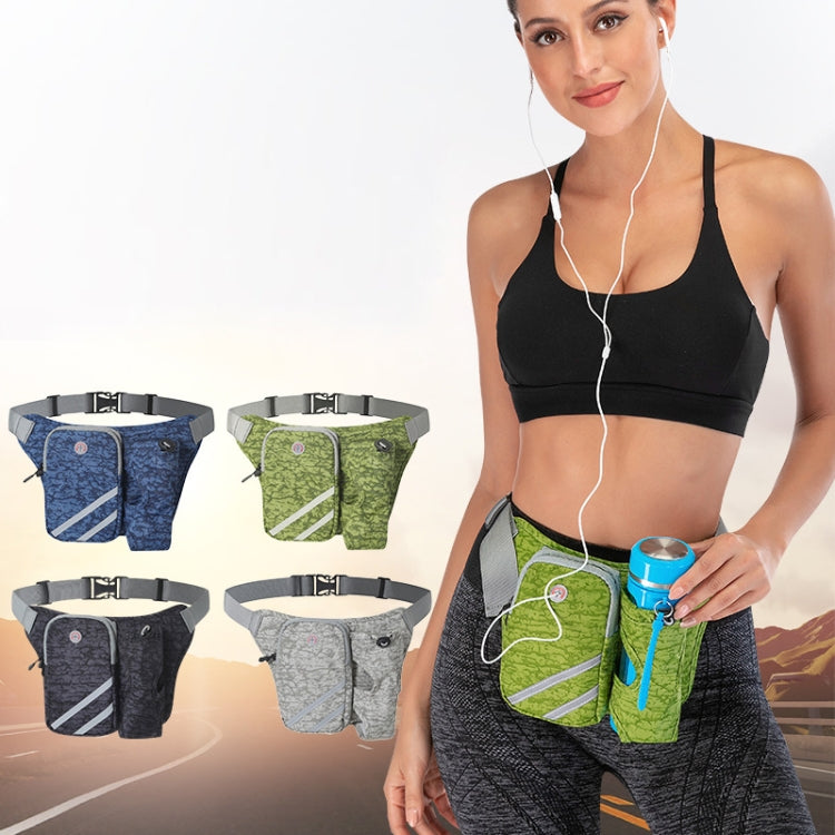 Outdoor Running Sports Nylon Waist Bag Cycling Mountaineering Water Bottle Bag, Green, Gray, Blue, Black