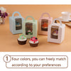 50 Pieces Muffin Cup Cake Box Portable Window Cake Packaging Box, Light Green, Pink, Light Blue, White