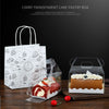 50 Pieces Portable Long Cake Roll Transparent Box Pastry Baking Packaging Box, Small Roll (13x8x10cm), Half Roll (16x9x9cm)