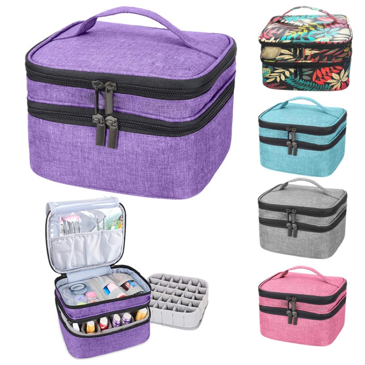 Sponge Liner Cosmetic Storage Box Portable Storage Box, Gray, Violet, Pink, Sky Blue, Leaves