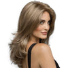Women Mid-Point Mid-Length Curly Wig Chemical Fiber Headgear, Linen Brown + Light Gold, Dark Brown + Light Gold, Light Gold+Brown