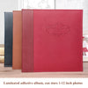 12-Inch 20-Page/40P Leather Cover Photo Album Commemorative Growth Book Retro Laminated Self-Adhesive DIY Photo Album, Red, Black, Brown