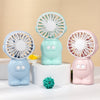 FY040 2 PCS Portable Outdoor USB Handheld Fan Desktop Office Mini Night Light Fan, Pink, Blue, Green