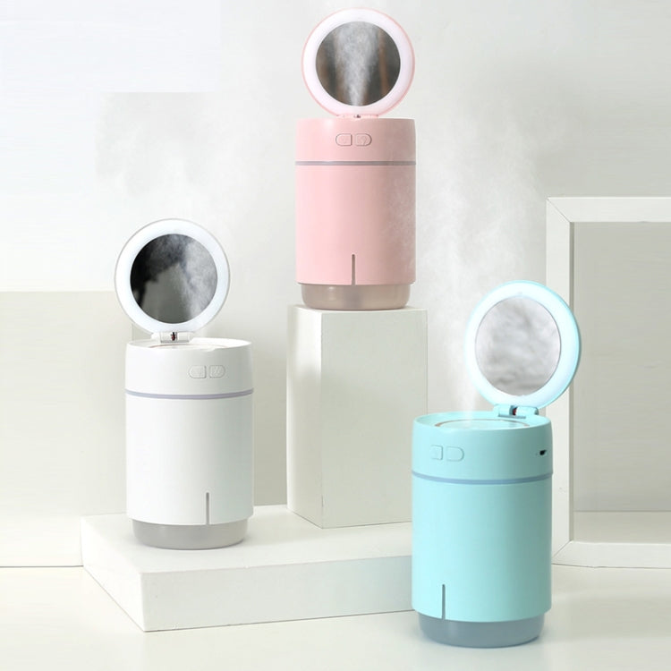 K005 Portable Hydrating LED Fill Light Makeup Mirror USB Mini Humidifier, K005 White, K005 Pink, K005 Blue
