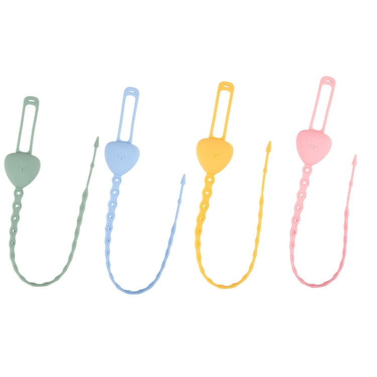 M010087 Silicone Baby Teether Anti-Dropping Chain Children Pacifier Anti-Dropping Strap, Pink, Yellow, Blue, Gray-green