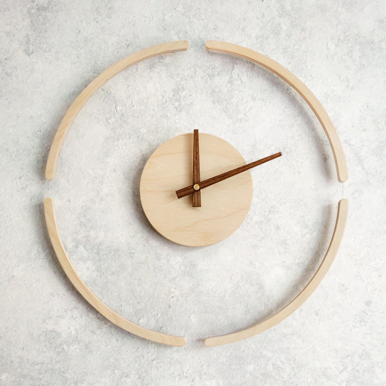 14 inch Transparent Floating Wall Clock Wooden Clocks Home Living Room Wall Decoration, Transparent Floating Wall Clock