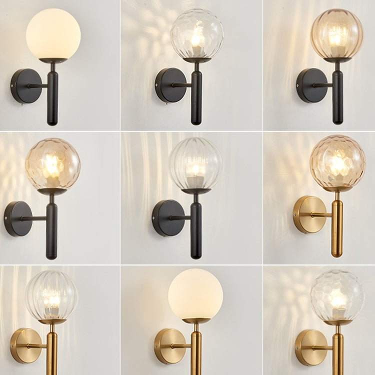 6102 Round Glass LED Wall Light Hotel Bedroom Bedside Living Room, Without Light Bulb, 5W Warm Light, 5W White Light, 12W White Light