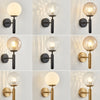 6102 Round Glass LED Wall Light Hotel Bedroom Bedside Living Room, Without Light Bulb, 5W Warm Light, 5W White Light, 12W White Light