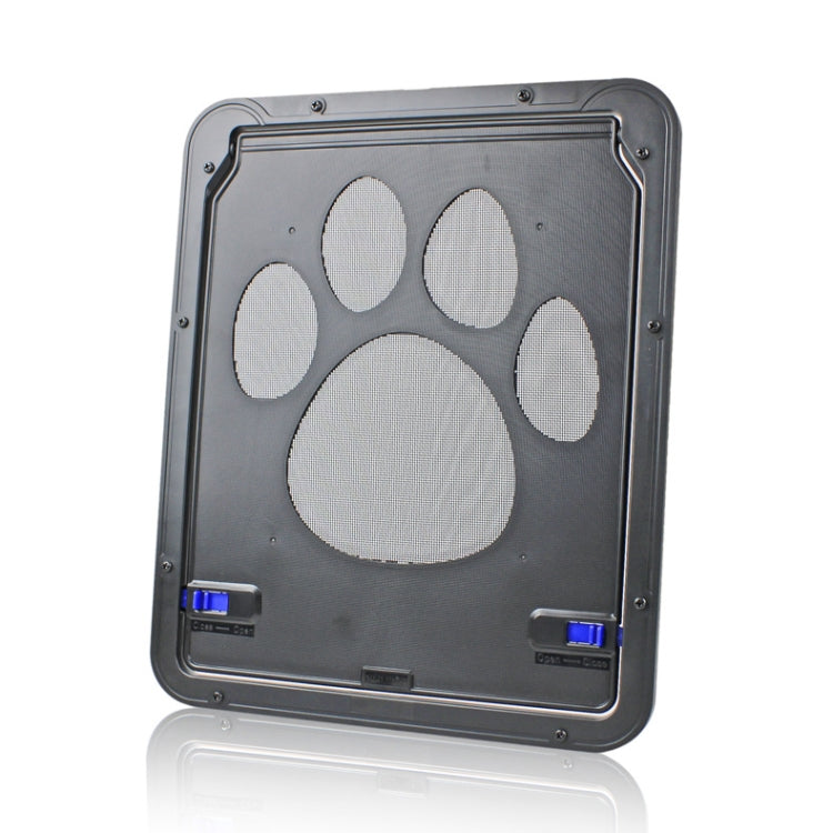 Pet Supplies Dog Paw Print Door Bite-Proof Small Dog Cat Screen Window Door Cat And Dog Door, Black