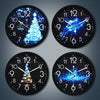 1207B Romantic LED Radical Hanging Clock Living Room Metal Nightlight Wall Clock, Dance Butterfly, Snow Christmas, Whale, Colorful Christmas
