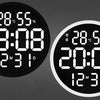 6620 12 Inch LED Simple Wall Clock Living Room Round Silent Digital Temperature And Humidity Electronic Clock, White Frame EU Plug, Black Frame EU Plug, White Frame US Plug, Black Frame US Plug
