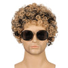 Men Wig Curls Hair Chemical Fiber Headgear