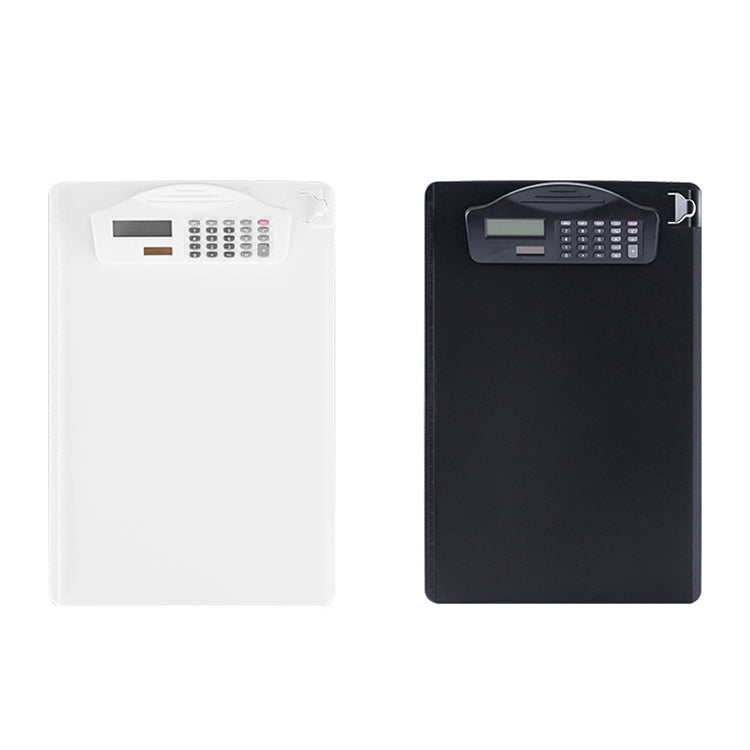 A4 Multi-Function Folder With Calculator Ruler Writing Board File Storage Plastic Splint, Black, White