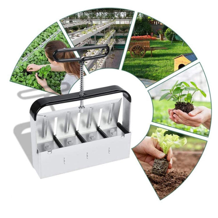 Manual Four Earth Block Makers Soil Blocker Garden Tool Seeding Tool, Four Without Dibble