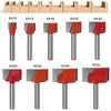 9 In1 6 Handle Bottom Cleaning Knife Woodworking Slotting Milling Cutter CNC Engraving Machine Tool, 9 In1