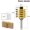 Woodworking Tenon Milling Cutter 8-Handle Jigsaw Finger Joint Cutter, Tenon Milling Cutter