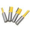 4 PCS/Set Woodworking Engraving Double-Edged Straight Knife Trimming Machine 1/2 Milling Cutter Head, 4 PCS/Set
