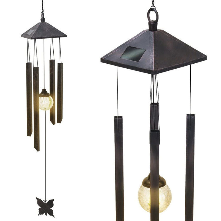 Outdoor Solar LED Wind Ring Lamp Waterproof Stainless Steel Garden Hanging Lamp Decoration Light