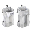 Baby Crib Hanging Bag Multifunctional Detachable Bed Diaper Toy Storage Bag, Gray Snow, Gray Stripe