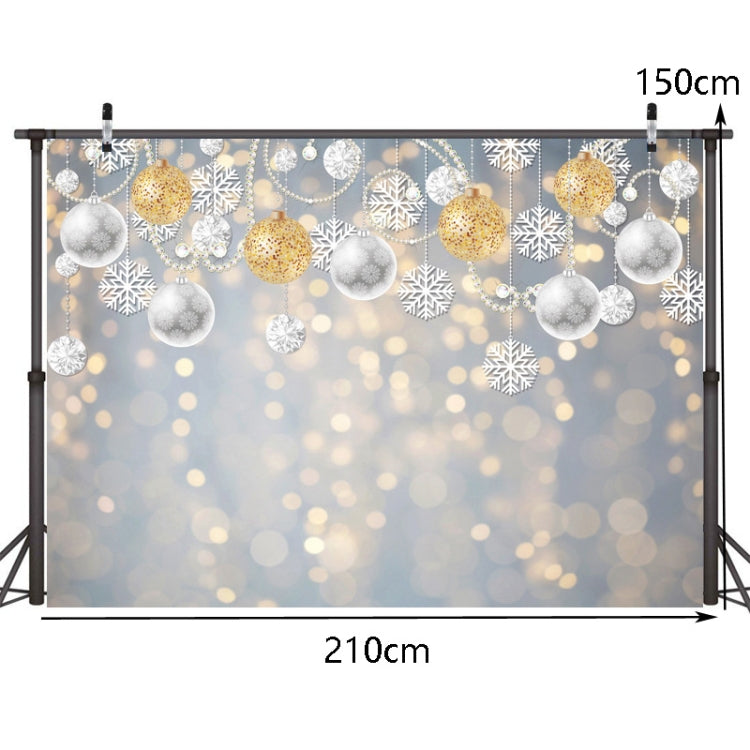 2.1m X 1.5m Christmas Ball Snowflake Party Decorative Photography Background, Christmas Ball