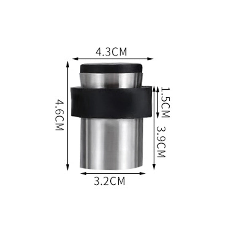 Rubber Anti-Collision Door Gear Punching Stainless Steel Round Door Resistant Home Floor-Shaped Cylindrical Door Touch, 46mm Punch, 60mm Punch, 80mm Punch, 46mm Punch-free, 60mm Punch-free, 80mm Punch-free, Brushed Steel 46mm With Plastic Head+Punch-fr...