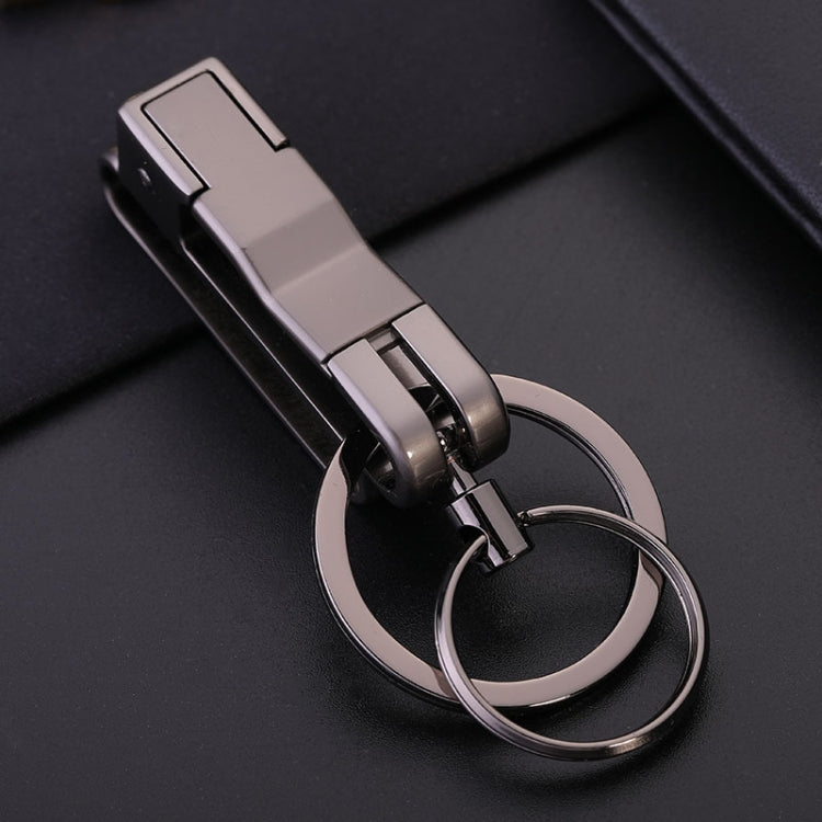 JOBON ZB-8782 Car Keychain Men Metal Anti-Lost Double Ring Detachable