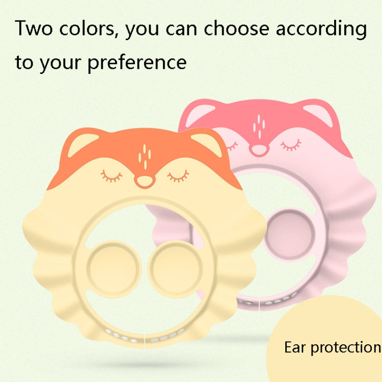 JC510 Baby Shampoo Shower Cap Adjustable Cute Cartoon Children Bath Cap, Light Pink, Beige