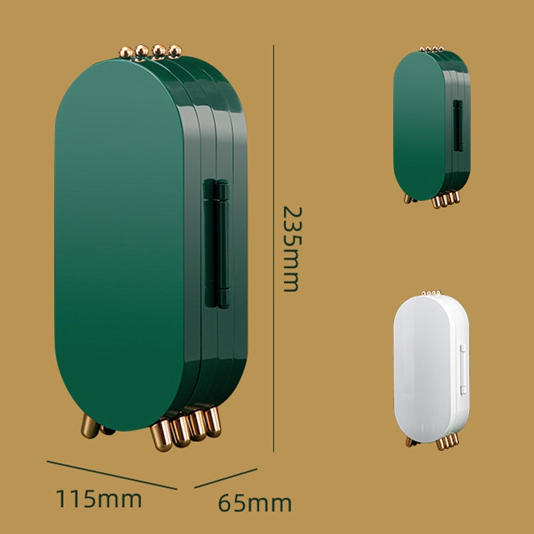 Jewelry Storage Box Earrings Necklace Bracelet Jewelry Box Household Multi-Function Fold Portable Jewelry Display Stand, White, Green