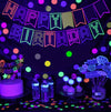 Fluorescent Party Decorations Fluorescent Letters Birthday Pull Flag Cake Insert Balloon Set, 54 In 1, 43 In 1