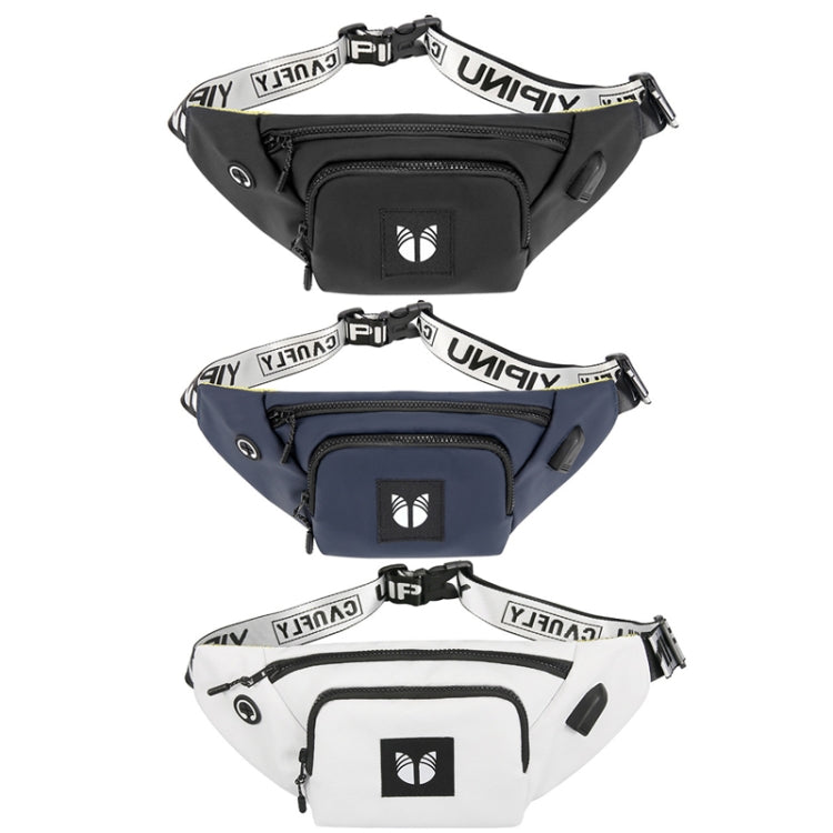 YIPINU YPU-DS Fashion Chest Bag Messenger Bag Waist Bag Waterproof Sports Mobile Phone Bag with External USB Port, Black, Blue, White