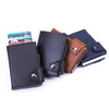 Anti-Theft Aluminum Alloy Coin Purse RFID Anti-Degaussing Automatic Pop-Up PU Bank Card Bag, Mad Horse Black, Mad Horse Aprico, Mad Horse Blue, Carbon Fiber Black