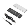 F018C M.2 NGFF To USB3.1 SSD Solid Aluminum Type-C Mobile Hard Drive Enclosure, Black, Silver