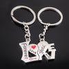 10 Pairs Metal Love Word Couple Keychain Pendant, Love Word Couple Keychain