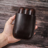 CF5003 Outdoor Travel Portable Cigar Humidor Leather Cigar Cover Can Hold 3 Cigars, CF5003